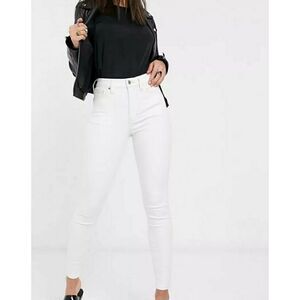 TOPSHOP Jamie Off White Recycled Cotton Blend Jeans Size 28